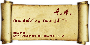 Andaházy Adorján névjegykártya